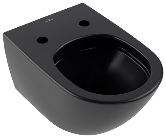 Villeroy & Boch Tiefspül-WC Antao 370x560x355mm Rund wandh. Abg. waagr. m. TwistFlush Pure Black c+