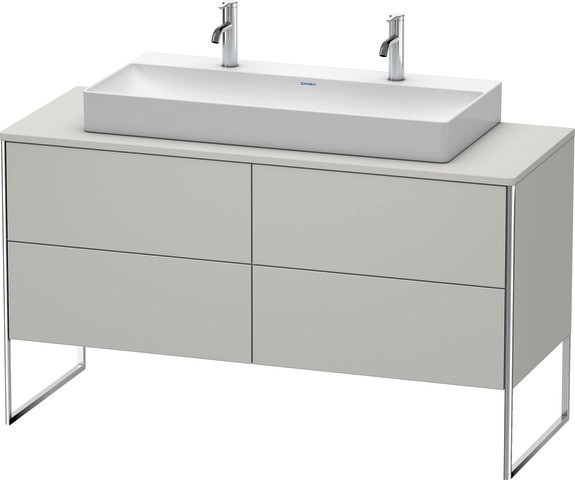 Duravit XSquare Konsolenwaschtischunterbau bodenstehend Betongrau Matt 1400x548x778 mm - XS4925M0707