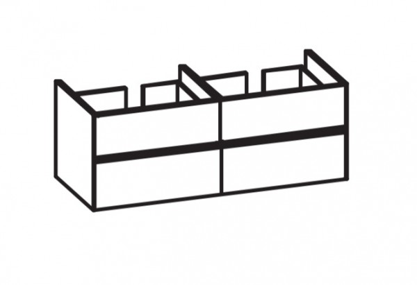 Artiqua 116 LED-Waschtischunterschrank, Weiß Matt Select, 116-WU4LB-AC10-7161-171