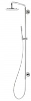 Herzbach Duschsäule mit Herzbach Duschsäule mit ABS Regenbrause 200mm Stab-Handbrause Zulauf UP-Armatur, 11.944720.1.01