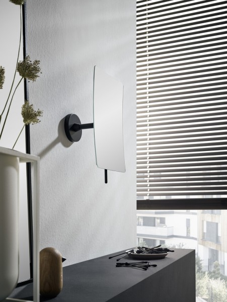 emco Kosmetikspiegel round mit emco glue system, 3-fach, eckig, 132x 208 mm, schwarz, 109413337