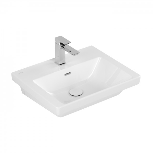 Villeroy & Boch Subway 3.0 Waschbecken, 550 x 440 x 165 mm, Weiß Alpin, mit Überlauf, ungeschliffen