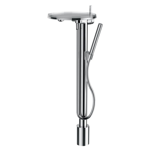 LAUFEN Einhebel-Standsäulen-Wannenmischer mit Deko-Disc (transparent) Kartell LAUFEN mit Zubehör Kun