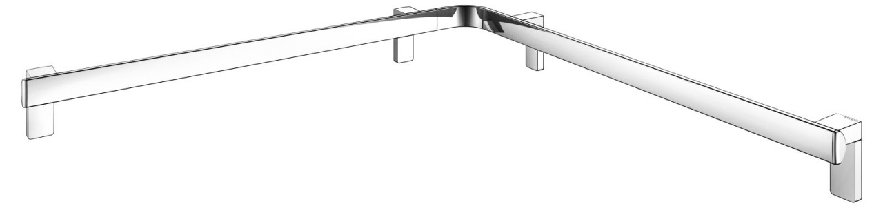 KEUCO AXESS Eck-Dusch-/Wannenhandlauf aus Metall, 85 x 85 cm, 35011018800 35011018800
