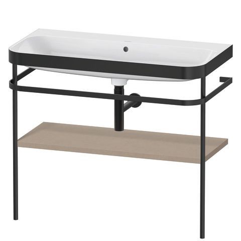 Duravit Happy D.2 Plus c-bonded Set mit Metallkonsole Leinen Matt 975x490x850 mm - HP4738N7575