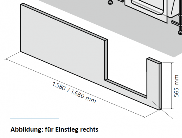 HSK Dobla Frontschürze, 170cm, für Einstieg rechts, 540173