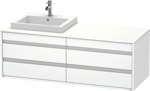 Duravit Ketho Konsolenwaschtischunterbau wandhängend Weiß Matt 1400x550x496 mm - KT6757L1818