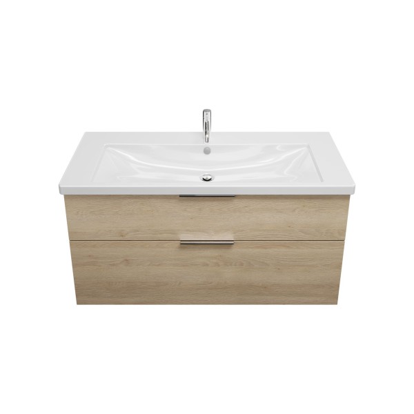 Burgbad Keramik Waschtisch-Set Eqio Eiche Dekor Cashmere/Alpinweiss, SEYQ123F3180C0001