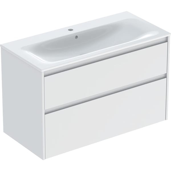 Geberit Renova Plan Set Möbelwaschtisch schmaler Rand, mit Unterschrank, zwei, 504041001
