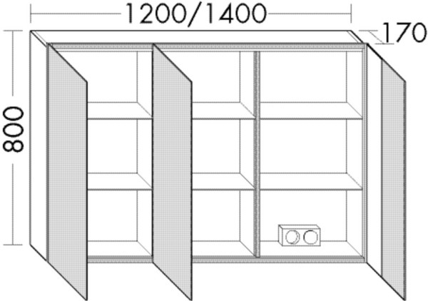 Burgbad Spiegelschrank RL30 800x1400x170 Eiche Dekor Cashmere, SPLN140RF3681