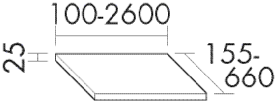 Burgbad Ablageplatte Sys30 PG2 Echo 10x1610x500 Weiß Matt, APAV998464