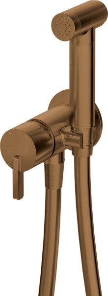 Neuesbad Serie 600 Bidetarmatur, Unterputz, mit Bidet-Handbrause, Oberfläche: bronze gebürstet