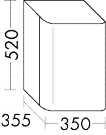 Burgbad Halbhoher Schrank b:me HGL 520x350x355 Grau Ultramatt, UHFK035RF5995