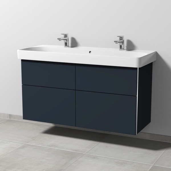 Sanipa 3way Waschtischunterbau zu Geberit Smyle Square Waschtisch mit 4 Auszügen, Marine-Matt