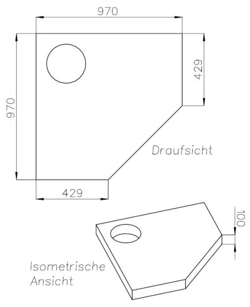 Neuesbad Wannenträger für Hoesch Muna Fünfeck 1000x1000x15