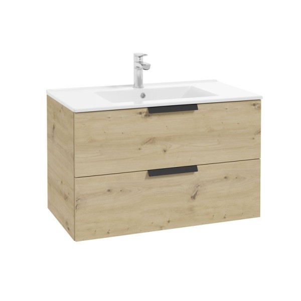 Neuesbad Serie 40 Waschtischunterschrank mit 2 Schubladen, B:800,H:500,T:450mm, Korpus/Front: Artisa