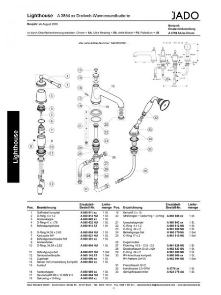 Ideal Standard Zugknopf A860696, A860696AA