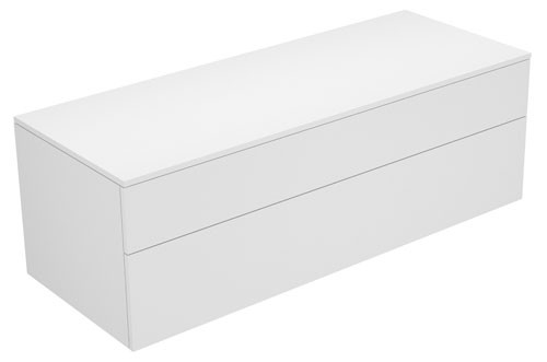 Keuco Sideboard Edition 400 31763, 2 Ausz., weiß/Glas weiß satiniert, 31763270000