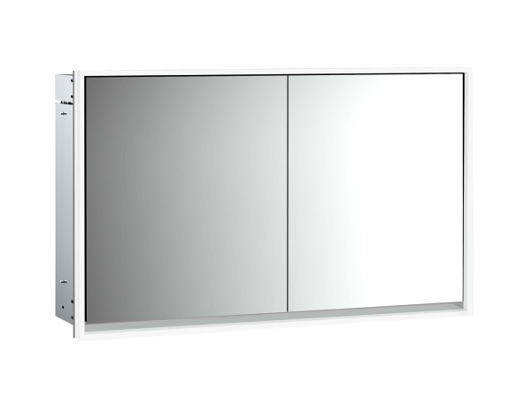 emco LED-Lichtspiegelschrank Loft Unterputz, 1300 mm, 2-türig Rückwand weiß, 979806121