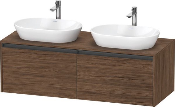 Duravit Ketho.2 Konsolenwaschtischunterbau wandhängend Nussbaum dunkel Matt 1400x550x459 mm - K24888