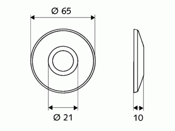 Schell Schubrosette 1/2" d:65mm edelstahl