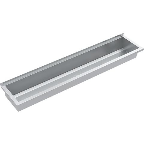 KWC Aquarotter Waschrinne, PLANOX, Edelstahl, W.-Mont., 1800x210x382 mm, o. Arm-bank, 2030043781