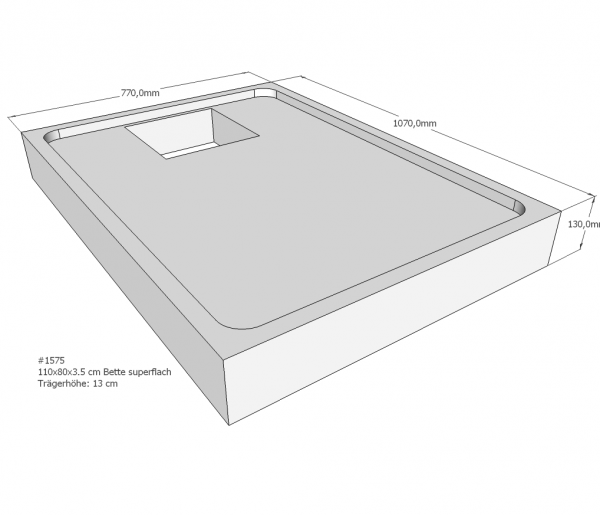 Neuesbad Wannenträger für Bette superflach 80x110x3,5