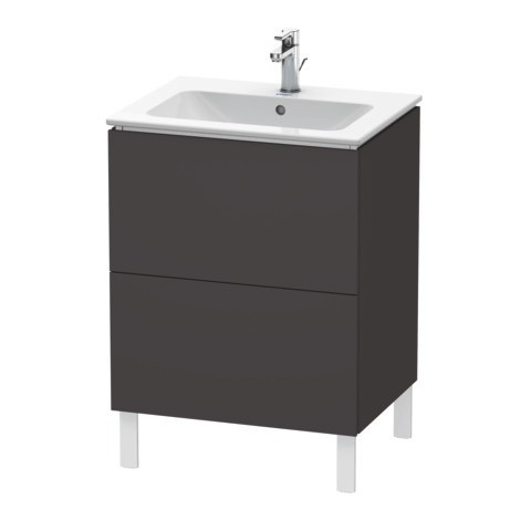 Duravit L-Cube Waschtischunterbau bodenstehend Graphit Supermatt 620x481x704 mm - LC662508080