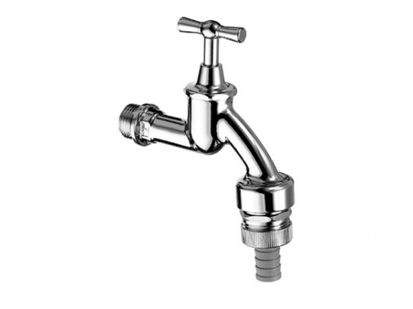 Schell Auslaufventil mit Knebelgriff mit RFV und RB 1/2" mattchrom