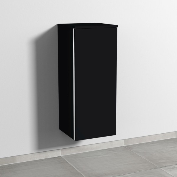 Sanipa 3way Mittelschrank mit 1 Tür, Schwarz-Matt, BS12108