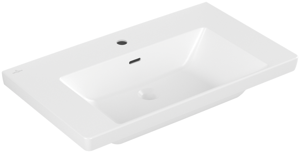 Villeroy & Boch Subway 3.0 Schrankwaschtisch, 800 x 470 x 165 mm, Stone White CeramicPlus, mit Überl 4A7080RW