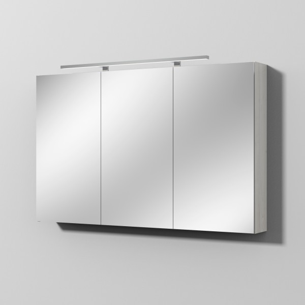 Sanipa Reflection Spiegelschrank MILLA 120 mit LED-Aufsatzleuchte, Linde-Hell, SD14655