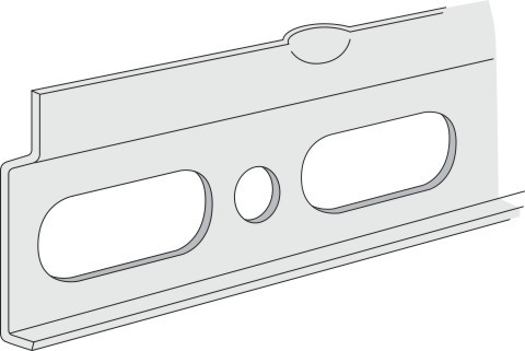 Sanipa Aufhängeschiene f. 350 mm Breite, ZB3629Z, H:15, B:300, T:15 mm