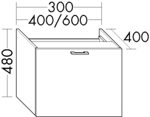 Burgbad Unterschrank Sys30 PG2 Echo 480x300x400 Frassino Dekor Cappuccino, WUYE030F3163