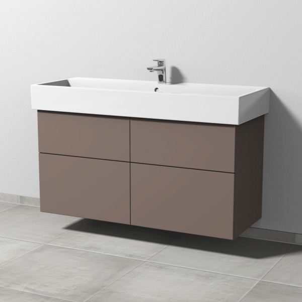Sanipa 3way Waschtischunterbau zu Duravit Vero Air Waschtisch mit 2 Auszügen, Taupe-Matt