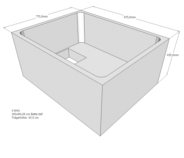 Neuesbad Wannenträger für Bette tief 100x80x28