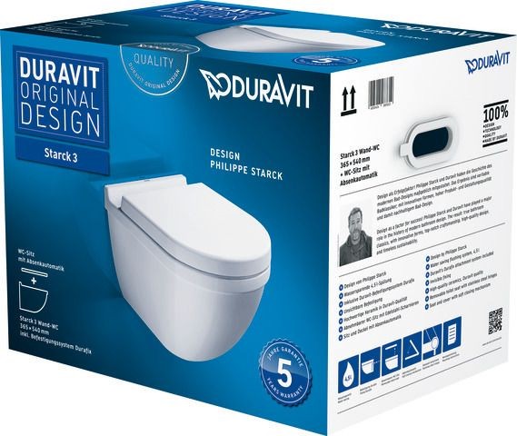 Duravit Starck 3 WC-Set wandhängend 370x540x420 mm - 42250900A1