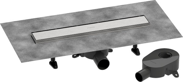 Hansgrohe Komplettset Duschrinne RainDrain Go 500 rücks.beflies.Stand./flache Instal. edelstahl geb