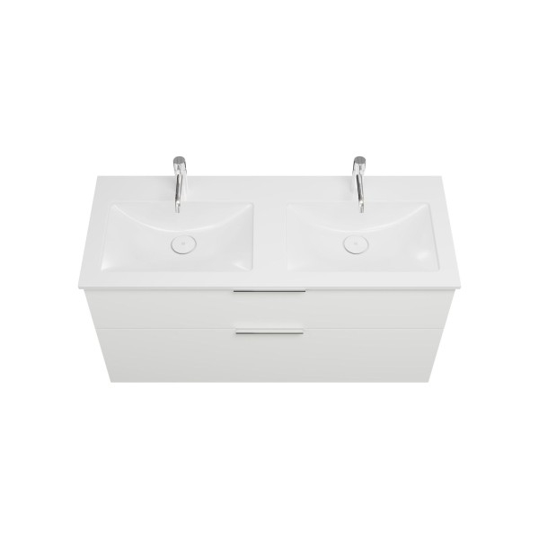 Burgbad Mineralguss Waschtisch-Set Eqio Weiß Hochglanz/Alpinweiss, SEYV122F2009C0001