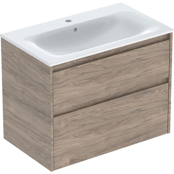 Geberit Renova Plan Set Möbelwaschtisch schmaler Rand, mit Unterschrank, zwei, 504040JR1