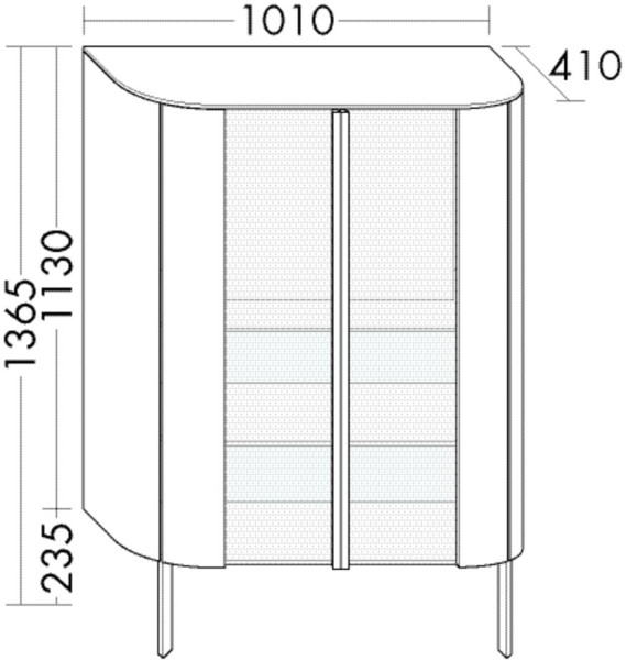 Burgbad Halbhoher Schrank Lavo 2.0 1365x1010x415 Frassino Dekor Cappuccino, SGCK101F5054