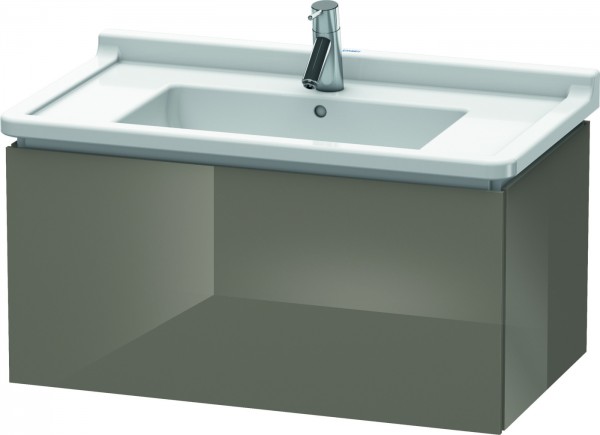 Duravit L-Cube Waschtischunterbau wandhängend Flanell Grau Hochglanz 820x469x408 mm - LC616508989