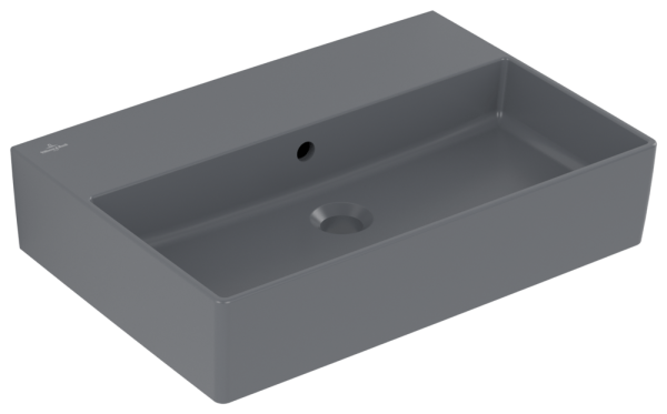Villeroy & Boch Waschbecken Memento 2.0 600x420mm Rechteck mit Überlauf Graphite CeramicPlus