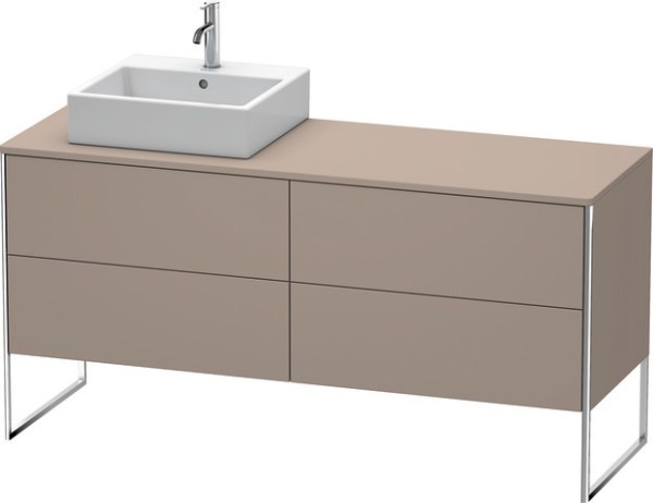 Duravit XSquare Konsolenwaschtischunterbau bodenstehend Basalt Matt 1600x548x778 mm - XS4924L4343