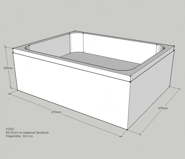 Neuesbad Wannenträger für Kaldewei Sanidusch 70x90x14