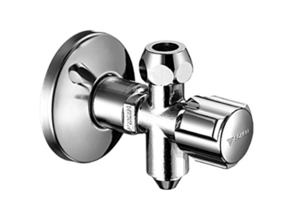 Schell Eckventil COMFORT 1/2"chrom mit Entleerungsstutzen mit ASAG