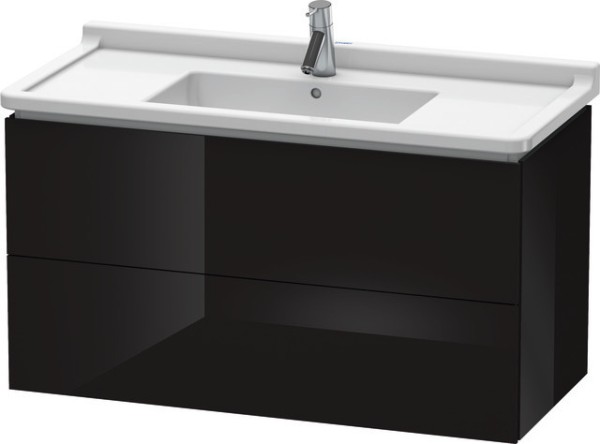 Duravit L-Cube Waschtischunterbau wandhängend Schwarz Hochglanz 1020x469x558 mm - LC6266040400A00