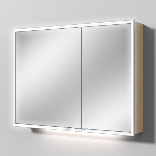 Sanipa Reflection Spiegelschrank MILO 100 mit LED-Beleuchtung, Eiche-Nordic, AU03448