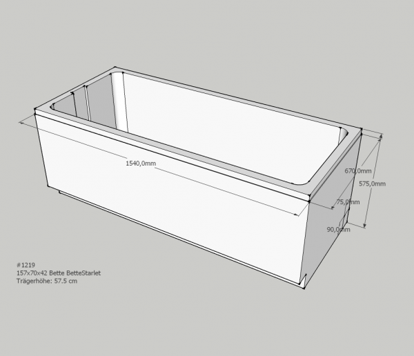 Neuesbad Wannenträger für Bette Starlet 157x70