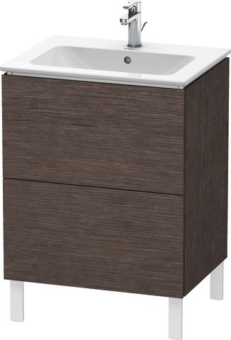 Duravit L-Cube Waschtischunterbau bodenstehend Eiche dunkel gebürstet Matt 620x481x704 mm - LC662507
